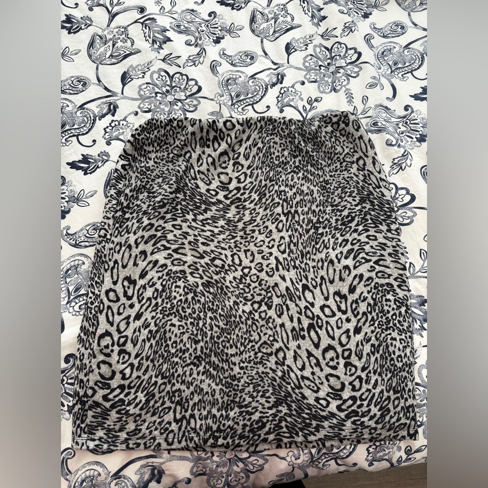 George Black and Gray Smocked Mini Pencil Skirt